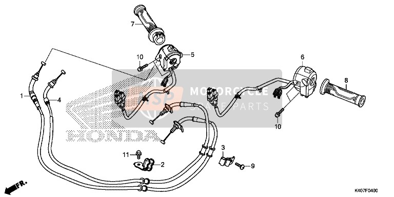 17920K40F01, Gaskabel Compl. B, Honda, 1